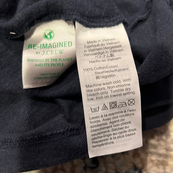 J-crew navy pocket soft cotton long sleeve size 6-7 - Picture 3 of 3